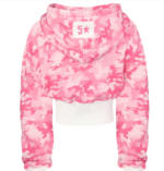 HIDDEN CULT® Pink Camo Baggy Cropped Zip hoodie